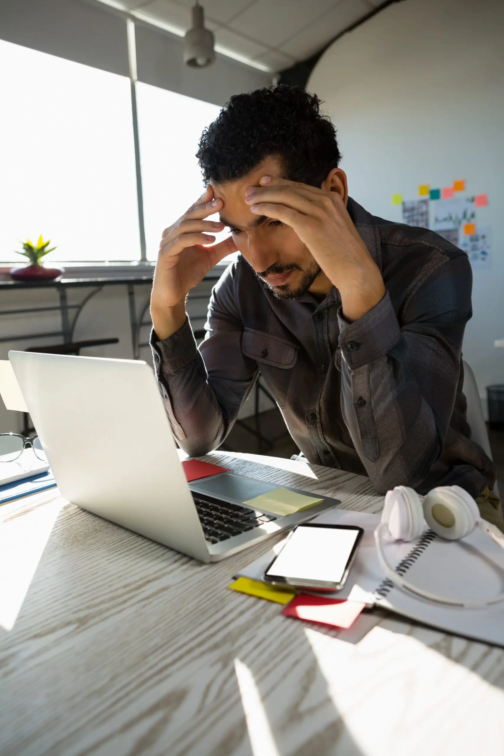 Frustrated businessman at office frustrated entrepreneur